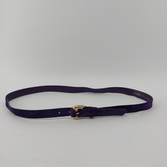 Milor Purple Suede Vintage 80s 90s Belt Genuine Leather M/L - Picture 8 of 14